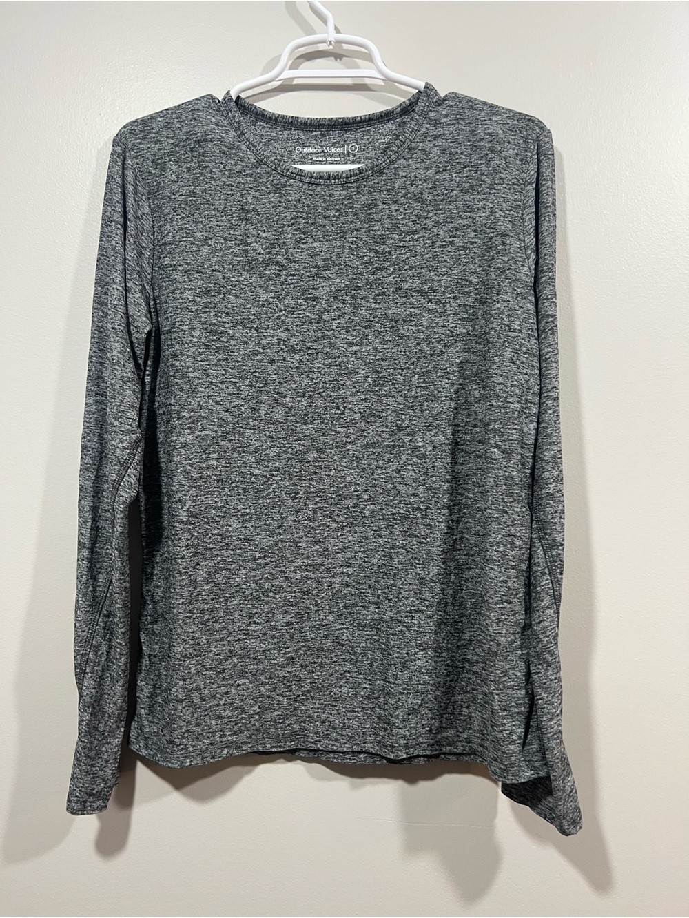 Outdoor Voices Heather Gray Long Sleeve Top Size Small